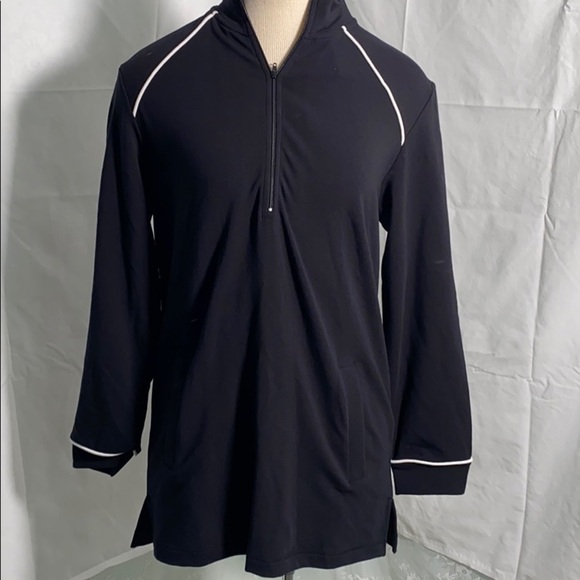 Terry Lewis classic luxuries‎ black quarter zip jacket tennis size S NEW - Picture 1 of 7